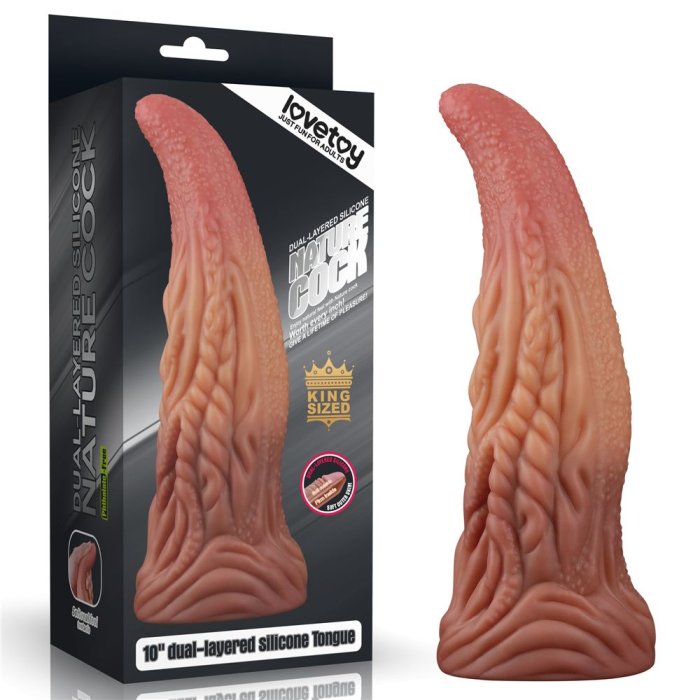10" Dual Layered Silicone Platinum Silicone Dildo  [ 25 x 7,5 cm ] - vedere frontala