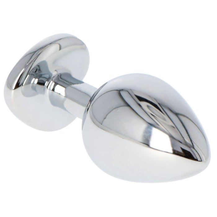 Butt Plug Anal Toyz4Lovers "Red Heart Jewel" 7 cm - Argintiu - dimensiuni complete