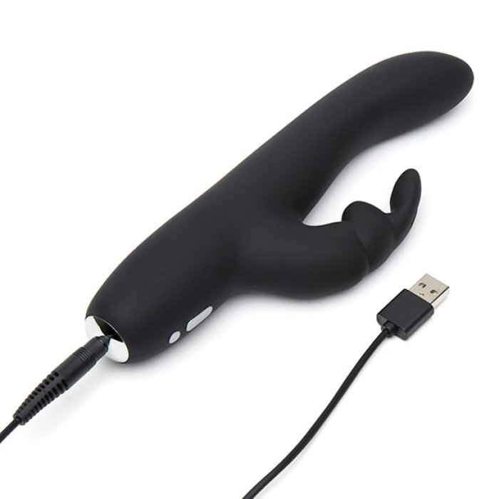 Vibrator Fifty Shades Of Grey »Greedy Girl Slimline Rabbit« 22 cm - Negru