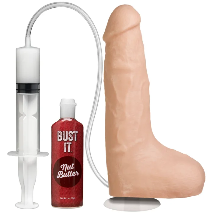 Dildo cu Ejaculare Doc Johnson "Bustit" 23,36 cm - Natural##