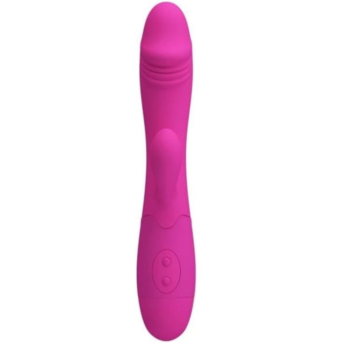 Vibrator Snappy Pink vedere frontala butoane vibration on off
