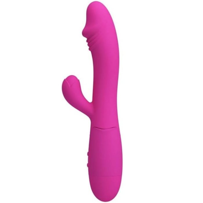 Vibrator rabbit Snappy Pink vedere laterala stanga silicon roz