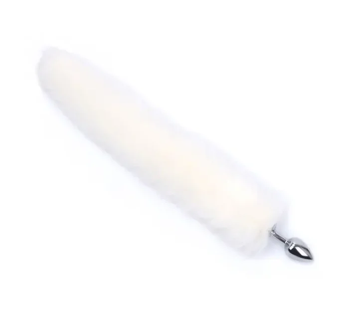 Butt Plug Anal Toyz4Lovers "Fox Tail" 7 cm - Alb - vedere spate