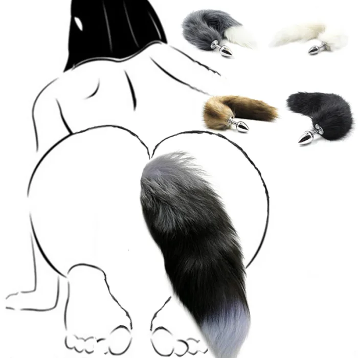 Plug Anal Silicon Chisa Noveltie »Foxy Tail« 2,7 cm - Negru