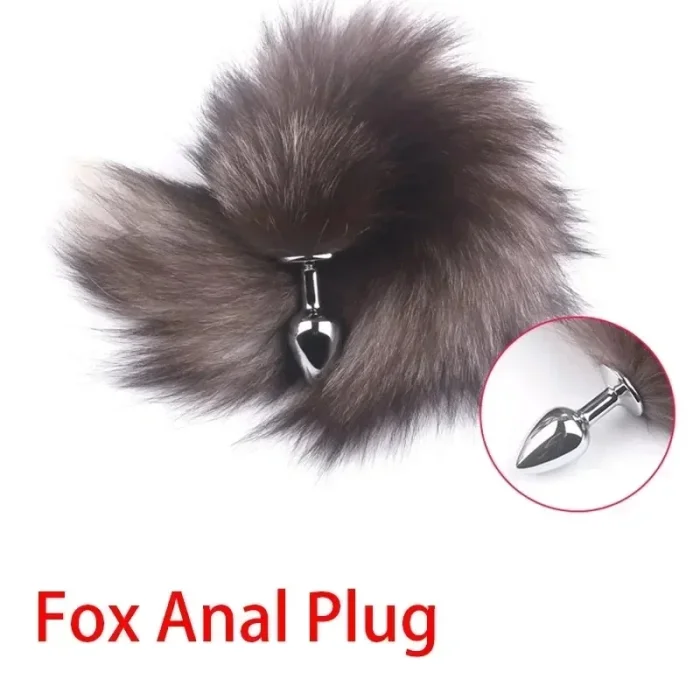 Butt Plug Anal Toyz4Lovers "Fox Tail" 7 cm - Maro - accesorii incluse