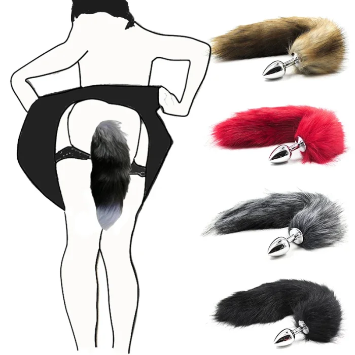 Plug Anal Silicon Chisa Noveltie »Foxy Tail« 2,7 cm - Negru