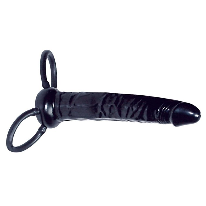 Black Strapon Anal Barbati - detaliu finisaj