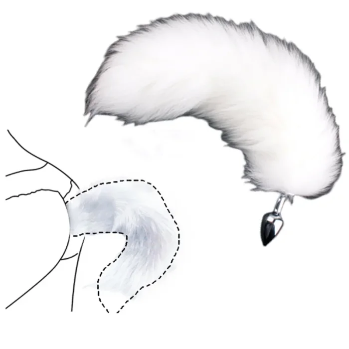 Butt Plug Anal Toyz4Lovers "Fox Tail" 7 cm - Alb - detaliu design