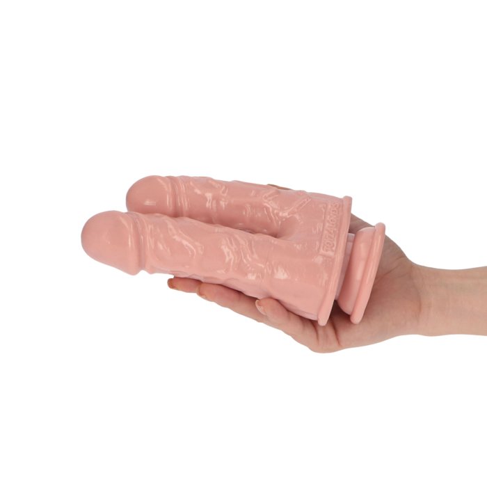 Dildo Dublu Toyz4Lovers "Cain si Abel" 17,5 cm - Natural##