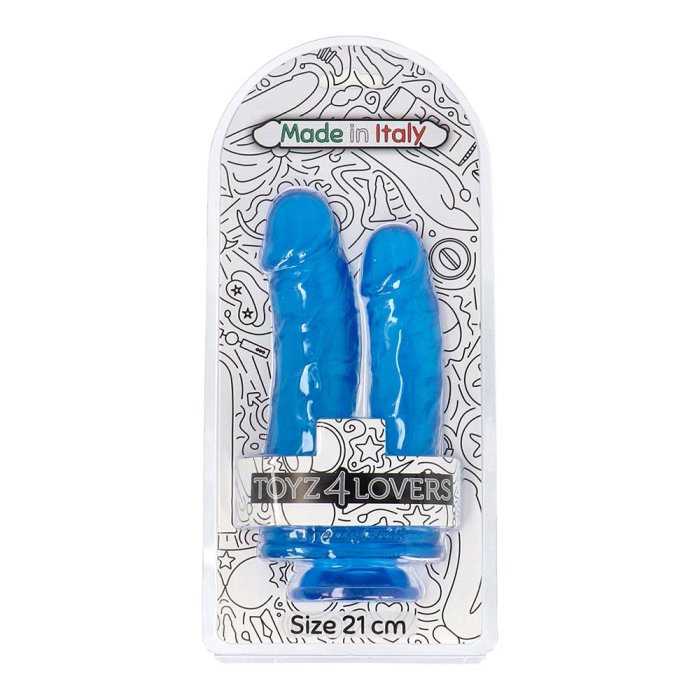 Dildo Dublu Toyz4Lovers "Romolo and Remo" 21 cm - Albastru##
