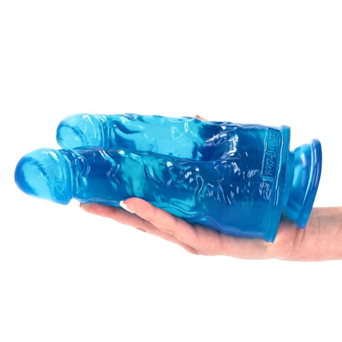 Dildo Dublu Toyz4Lovers "Romolo and Remo" 21 cm - Albastru##
