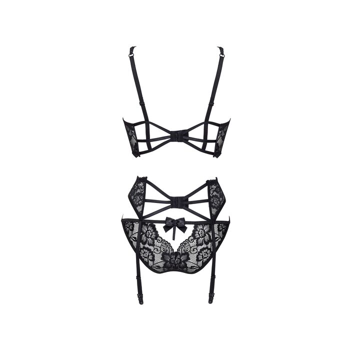 Set Lenjerie Intima Dantela Ryanne Beauty Night - Negru