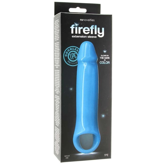 Prelungitor Penis NS Novelties »Firefly Glow« 17,1 cm - Albastru