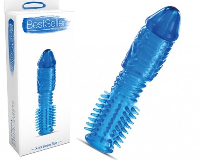 Prelungitor Penis Toyz4Lovers »X-TRA Sleeve Blue« 14 cm - Albastru