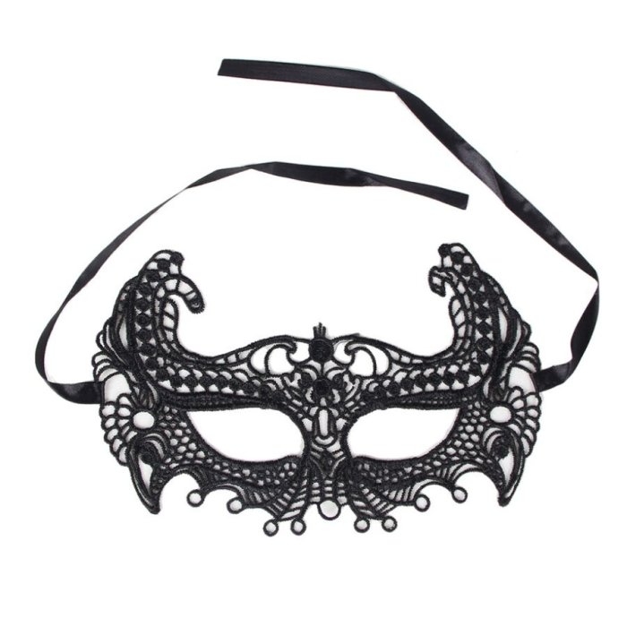 Masca de Ochi Brodata Queen Lingerie - Negru## - detaliu design