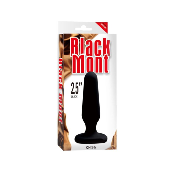 Butt Plug Anal Chisa Novelties "Black Mont" 7,5 cm - Negru - vedere laterala