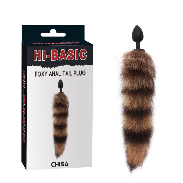 Plug Anal Silicon Chisa Noveltie »Foxy Tail« 2,7 cm - Negru