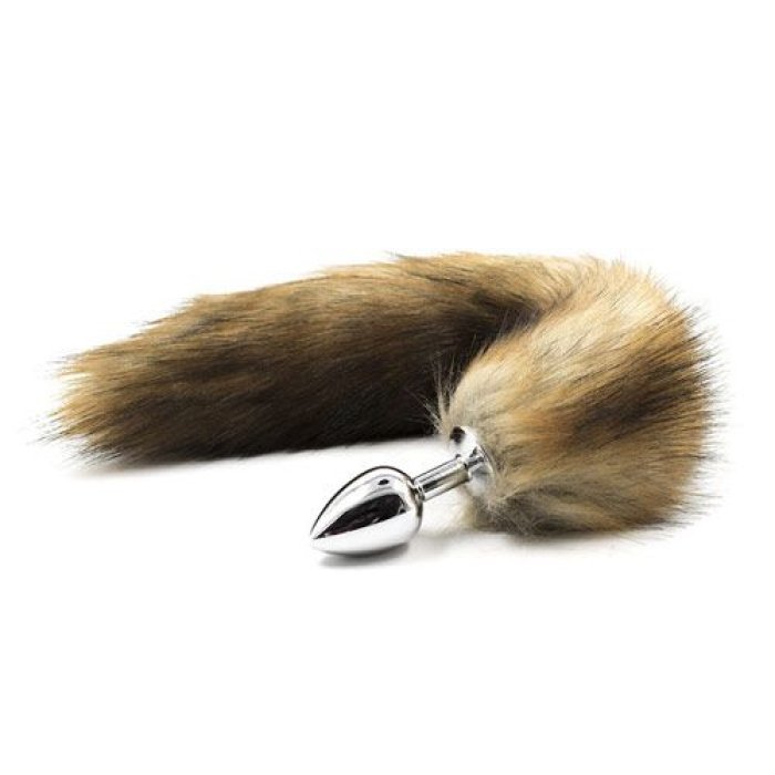 Butt Plug Anal Toyz4Lovers "Fox Tail" 7 cm - Maro - vedere frontala