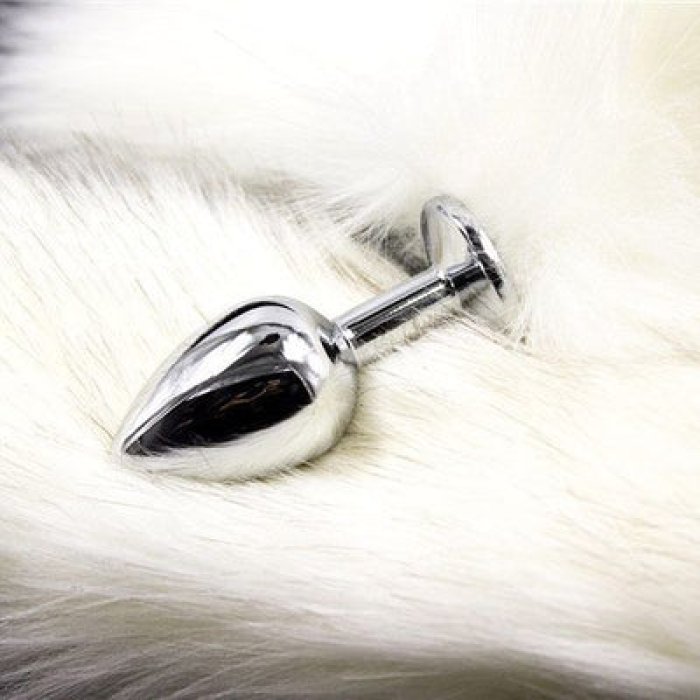 Butt Plug Anal Toyz4Lovers "Fox Tail" 7 cm - Alb - culoare si material