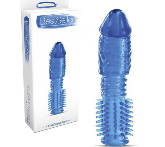 Prelungitor Penis Toyz4Lovers »X-TRA Sleeve Blue« 14 cm - Albastru