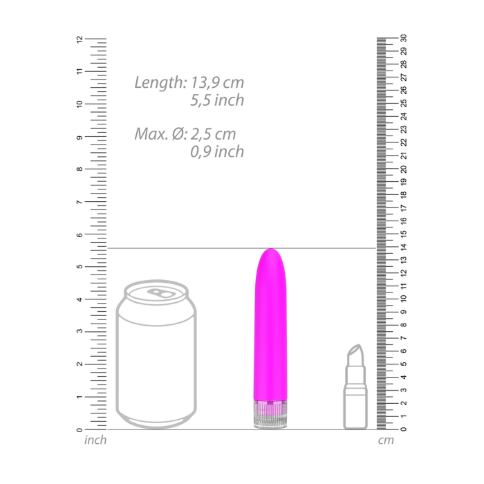 Vibrator Luminous »Eleni« 14 cm - Roz - dimensiuni complete