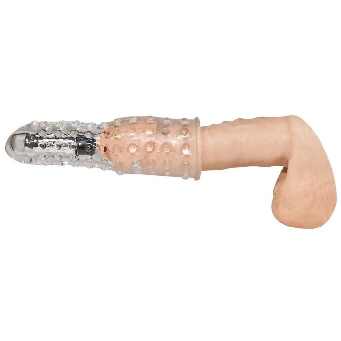 Set Prelungitor Penis cu Striatii Stimulatoare si Vibrator Glont "Seven Creations" 17 cm - accesorii incluse
