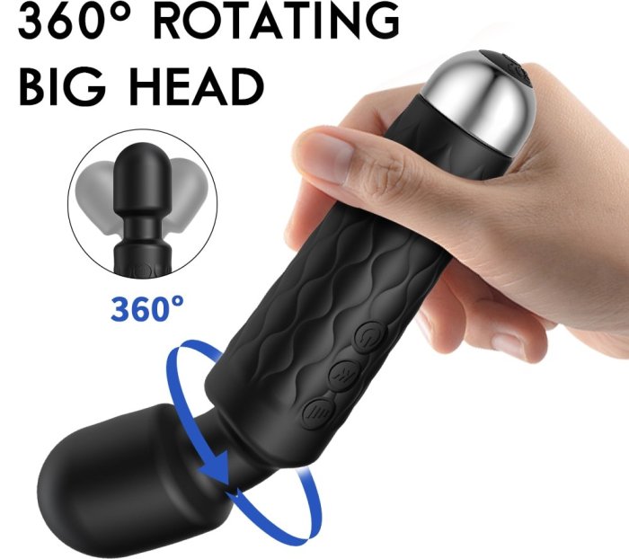 Vibrator Stimulator HAOOY »Senzual« 20 cm - Negru