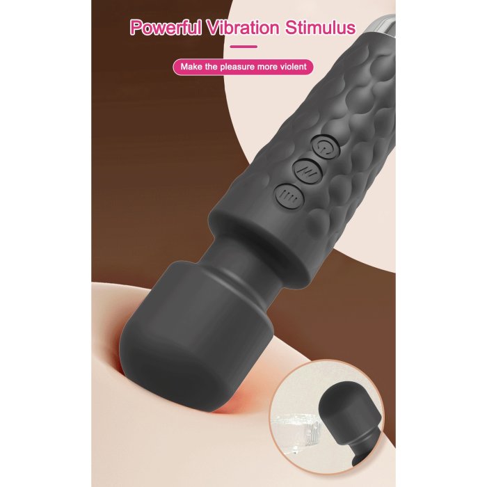 Vibrator Stimulator HAOOY »Senzual« 20 cm - Negru