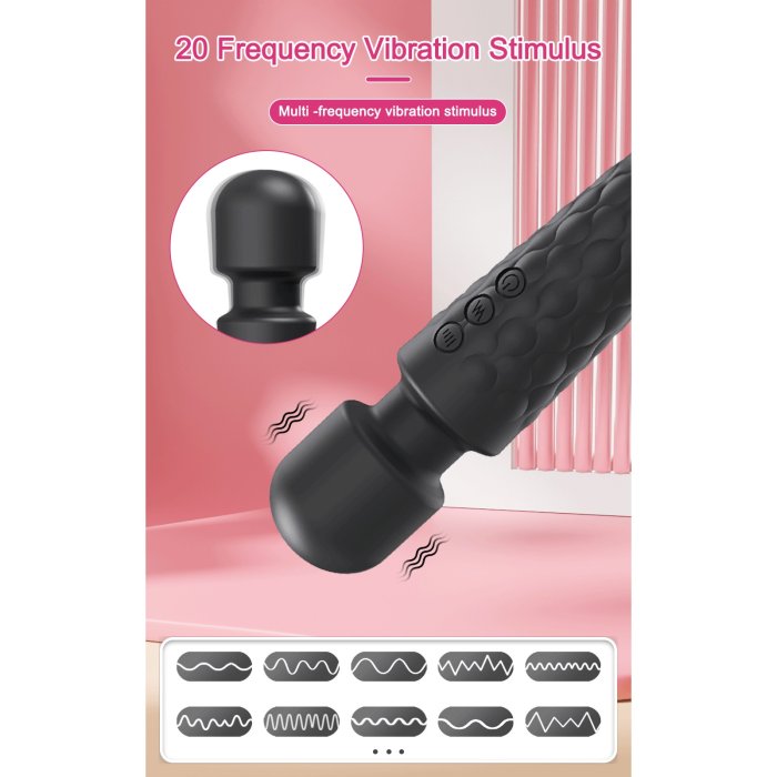 Vibrator Stimulator HAOOY »Senzual« 20 cm - Negru