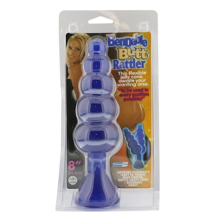 Butt Anal NMC "Bendable Butt Rattler" 20,5 cm - Albastru##