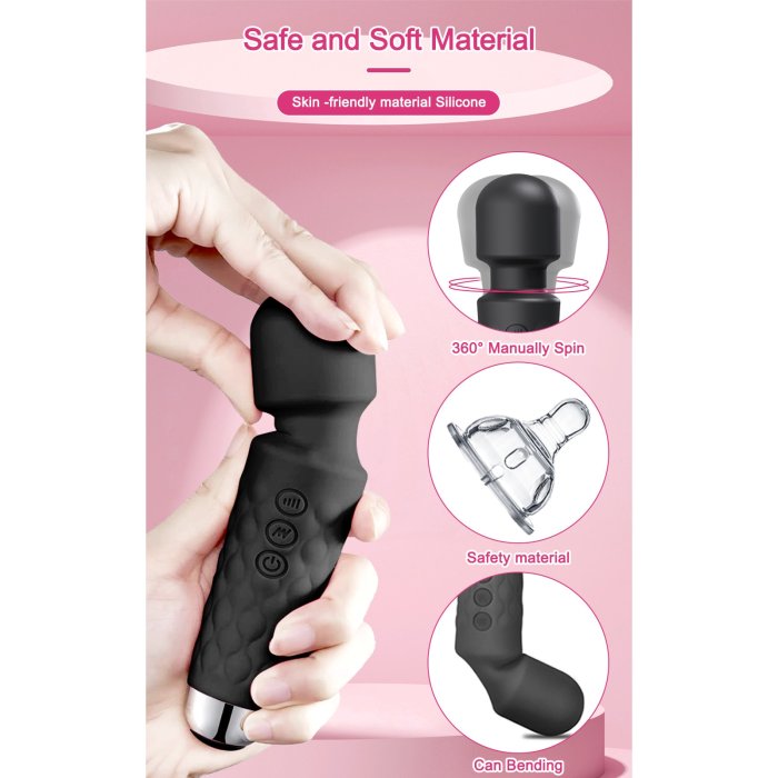 Vibrator Stimulator HAOOY »Senzual« 20 cm - Negru