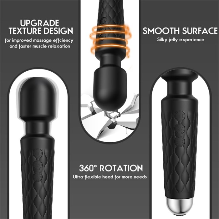 Vibrator Stimulator HAOOY »Senzual« 20 cm - Negru
