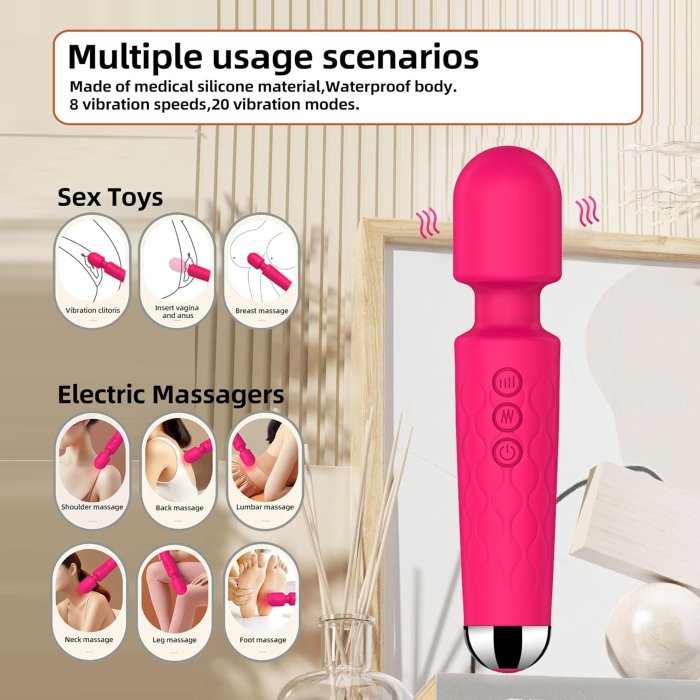 Vibrator Stimulator HAOOY »Senzual« 20 cm - Roz