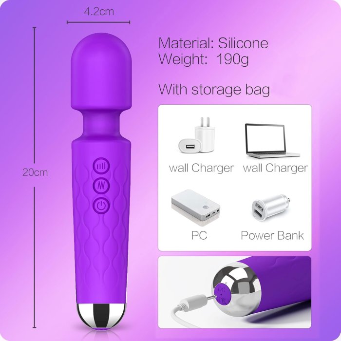 Vibrator Stimulator HAOOY »Senzual« 20 cm - Violet