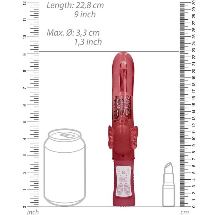 Vibrator Shots Toys »Butterfly« 22,8 cm - Rosu