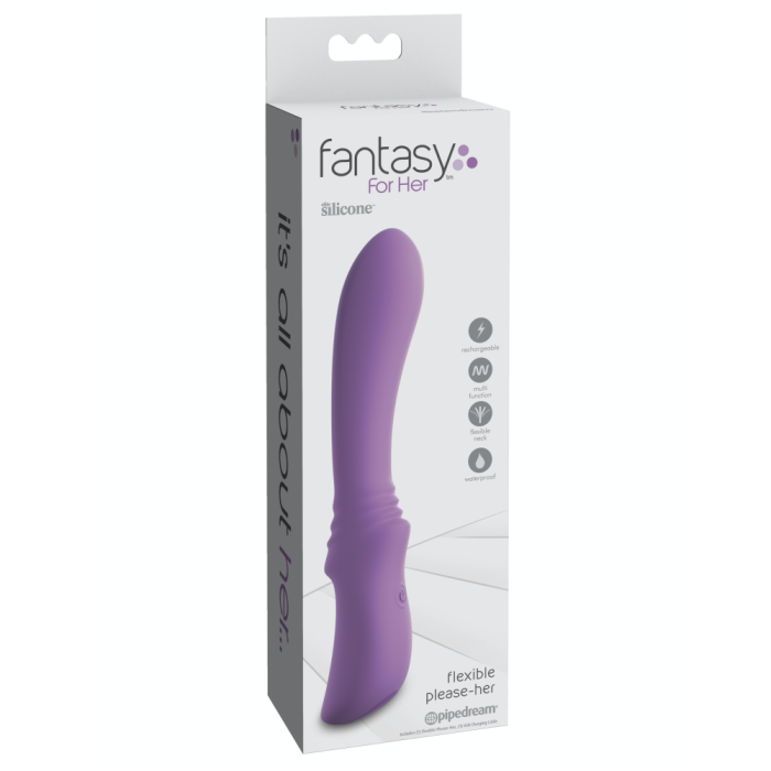 Vibrator Pipedream Flexible Please-Her, Purple, 9 Functii Vibratii - vedere frontala