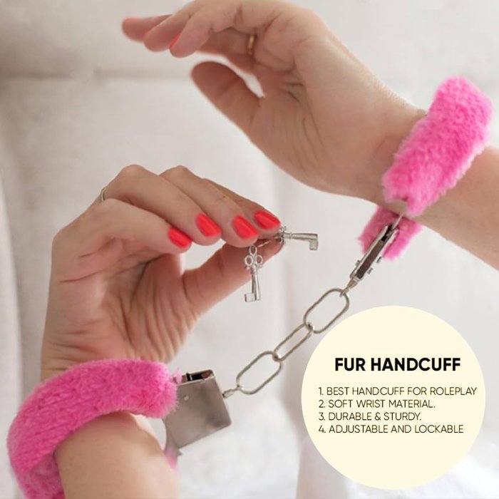Catuse cu Plus Loving Joy "Furry Hand Cuffs"Roz##
