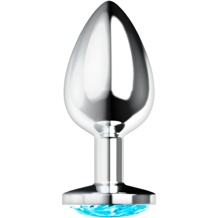 Butt Plug Anal OhMama "Blue Crystal" 8 cm - Argintiu##