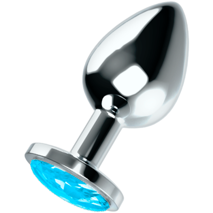 Butt Plug Anal OhMama "Blue Crystal" 8 cm - Argintiu