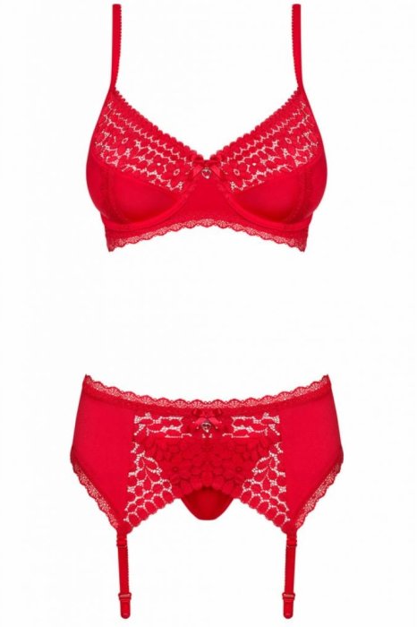 Set 3 Lenjerie Intima Jolierose Obsessive - Rosu
