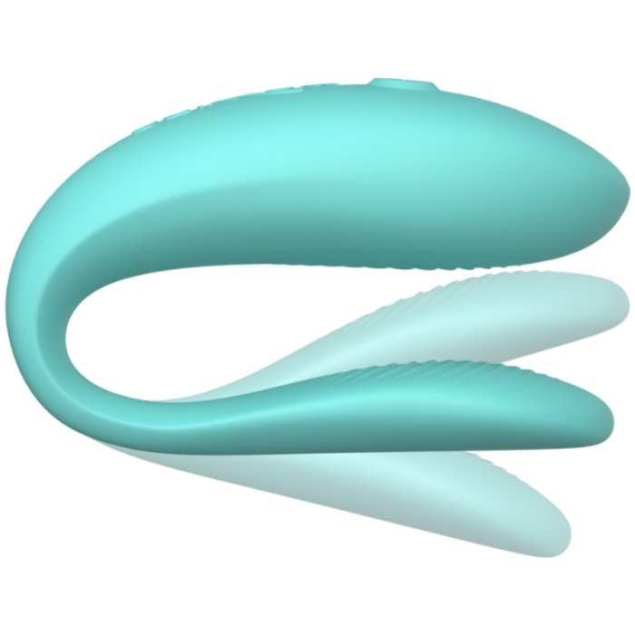 Vibrator Cupluri We-Vibe "Sync Lite Aqua" 7,8 cm - Turcoaz - culoare si material