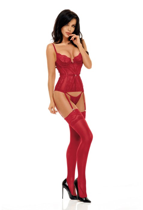 Set Corset si Bikini Rosu Beauty Night, Ravenna Cherry#