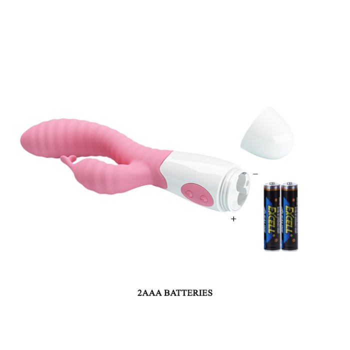 Vibrator Pretty Love »Pete« 20 cm - Roz - vedere spate