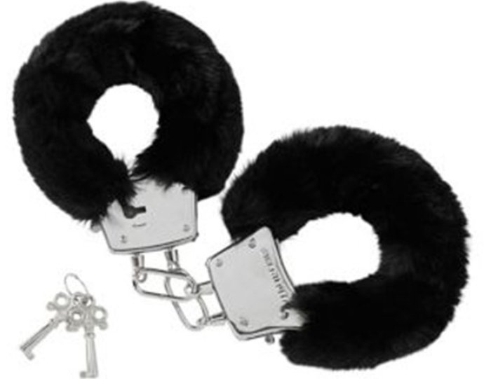 Catuse Plus Loving Joy "Furry Handcuffs" Negru
