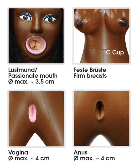 Papusa Sexuala Gonflabila, 3D Beauty Tyra, Negresa, 1,52 metri - dimensiuni complete