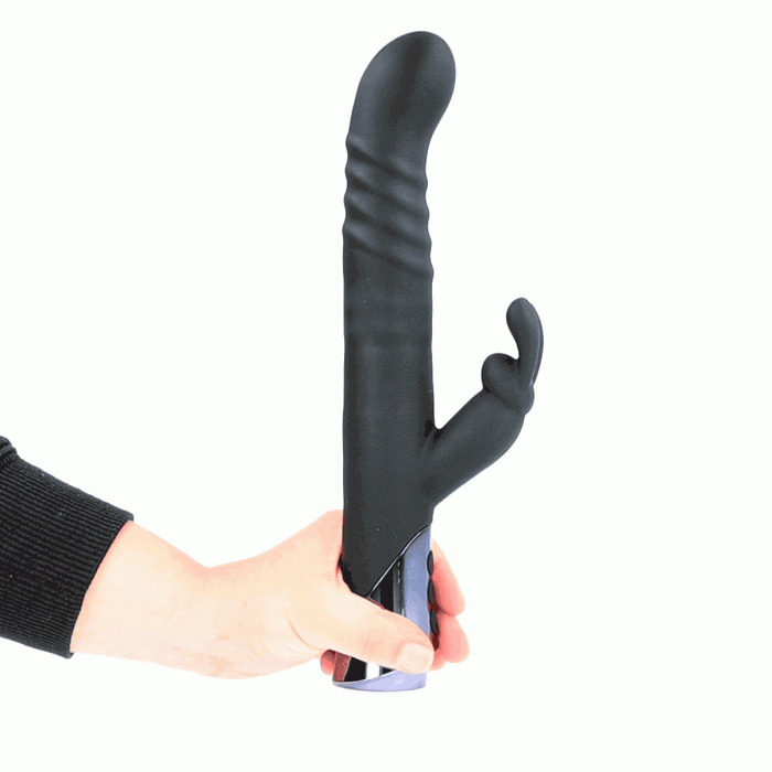 Vibrator Rabbit Passion »Silver Fox« 24,8 cm - Negru - vedere frontala