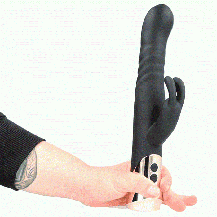 Vibrator Virgite »Rabbit Passion« 22,4 cm - Negru - vedere de ansamblu