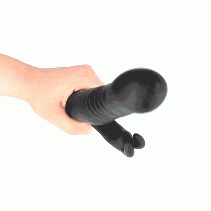 Vibrator Virgite »Rabbit Passion« 22,4 cm - Negru - detaliu design