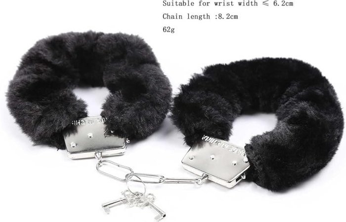 Catuse Plus Loving Joy "Furry Handcuffs" Negru##