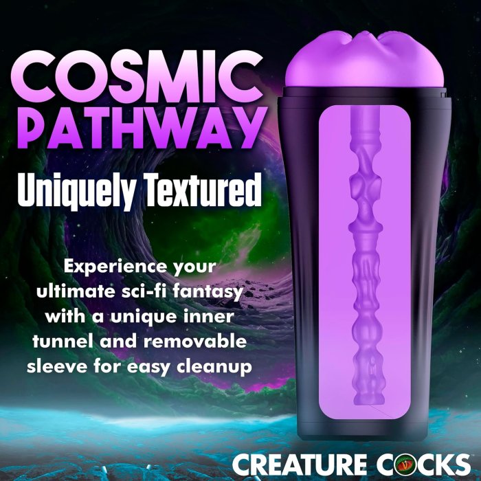 Masturbator Creature Cocks "Alien Wormhole" 22 cm - Violet - accesorii incluse